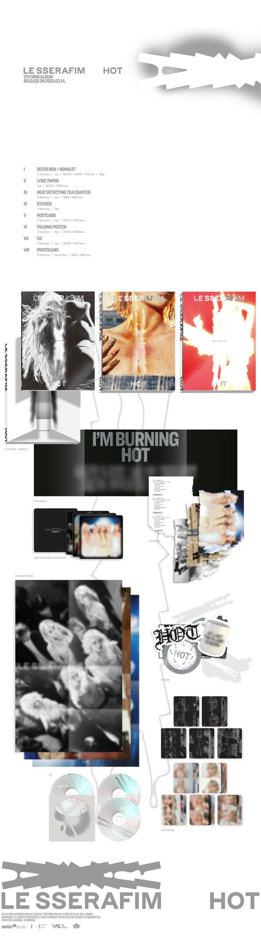 LE SSERAFIM HOT Standard Version (VERSION CHOICE) Kpop Kardz