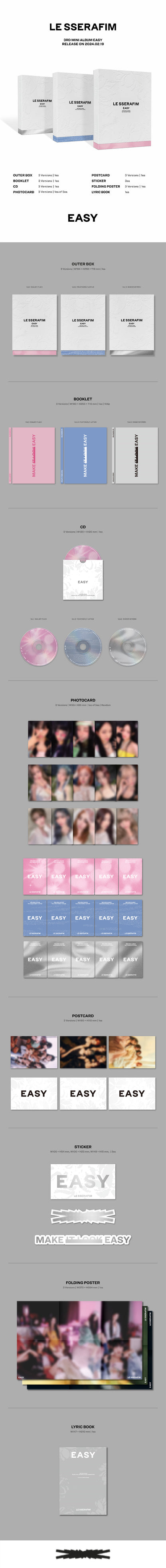 LE SSERAFIM - 3RD MINI ALBUM [EASY] (VERSION CHOICE)