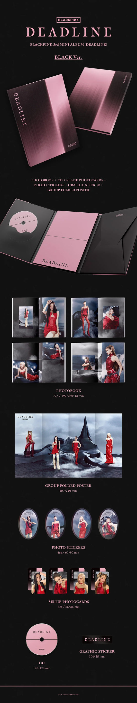 BLACKPINK - 3rd Mini Album [DEADLINE] BLACK Ver Kpop Kardz