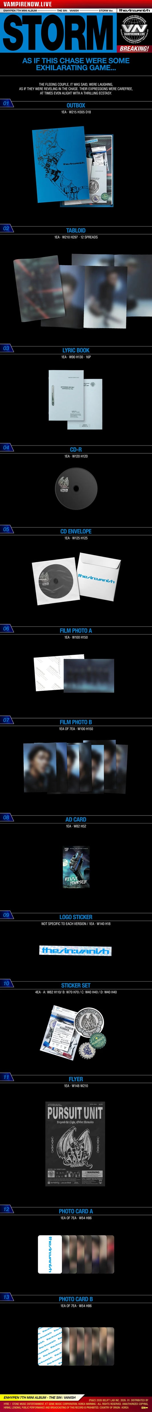 Enhypen- [The Sin: Vanish] Standard Ver (VERSION CHOICE) Kpop Kardz