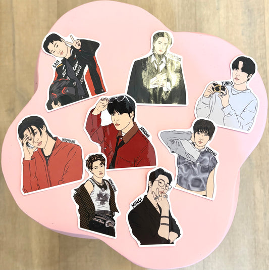 ATEEZ Fanart Individual Member Stickers Kpop Kardz
