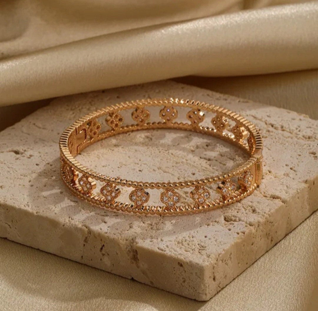 Gold Patterned Bangle