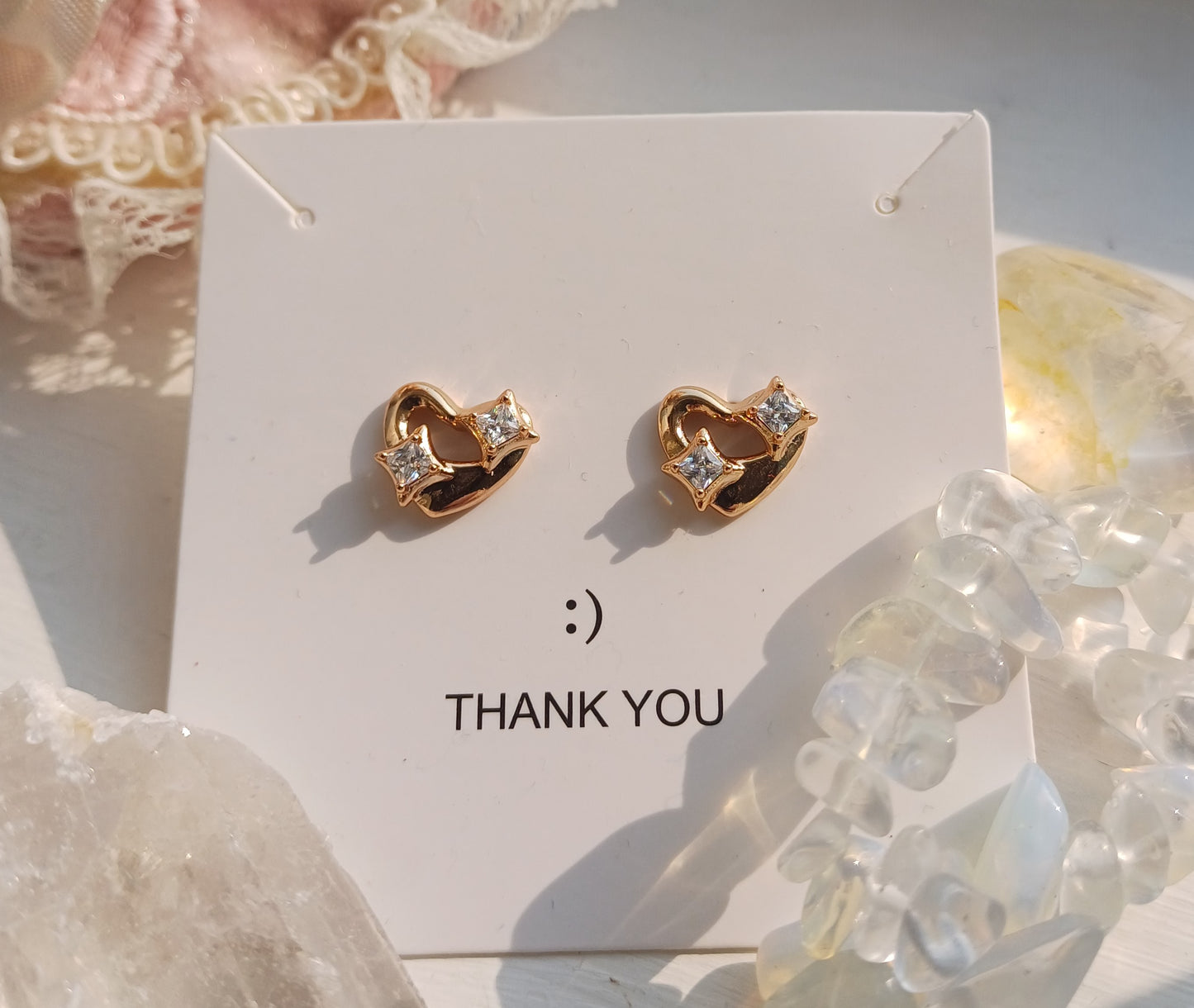 Gold Heart Earrings