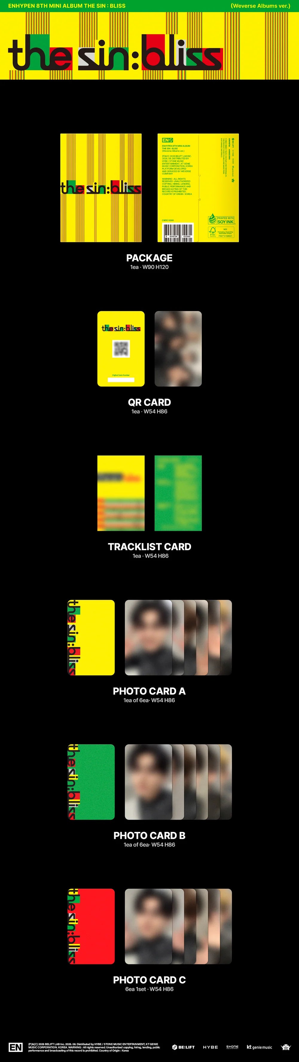 ENHYPEN - [THE SIN : BLISS] Weverse Albums Ver Kpop Kardz