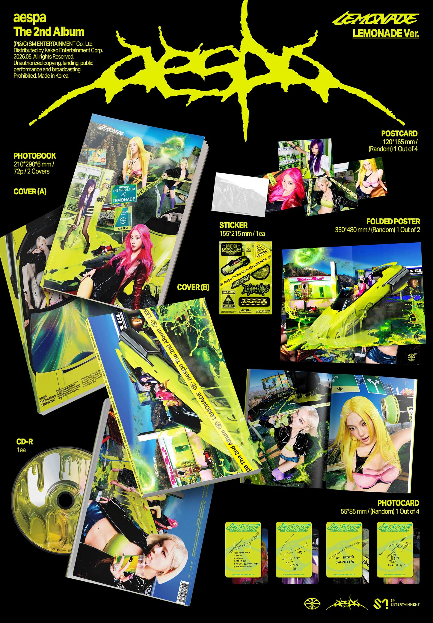 AESPA - 2ND FULL ALBUM [LEMONADE] (LEMONADE Ver) (VERSION CHOICE) Kpop Kardz