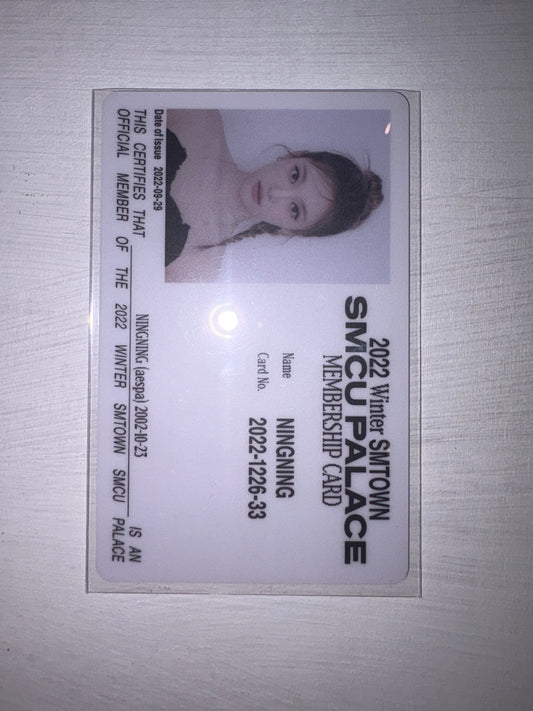 Aespa: Ningning 2022 Winter SMTOWN: SMCU PALACE ID Card Kpop Kardz