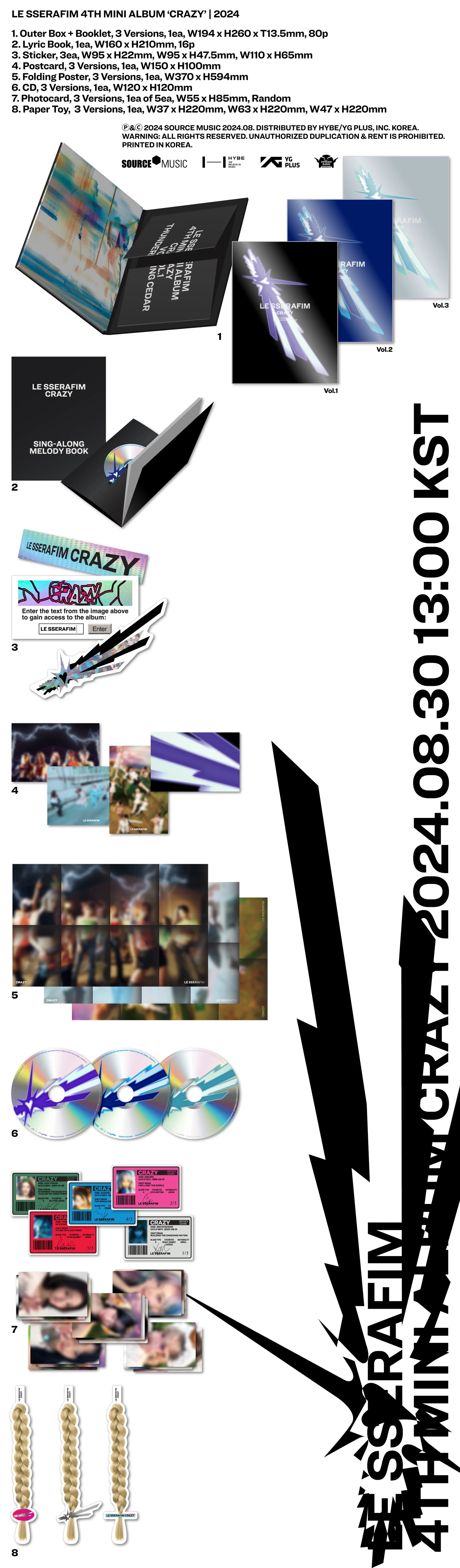 LE SSERAFIM - 4th Mini Album [CRAZY] Standard Ver. (VERSION CHOICE) Kpop Kardz