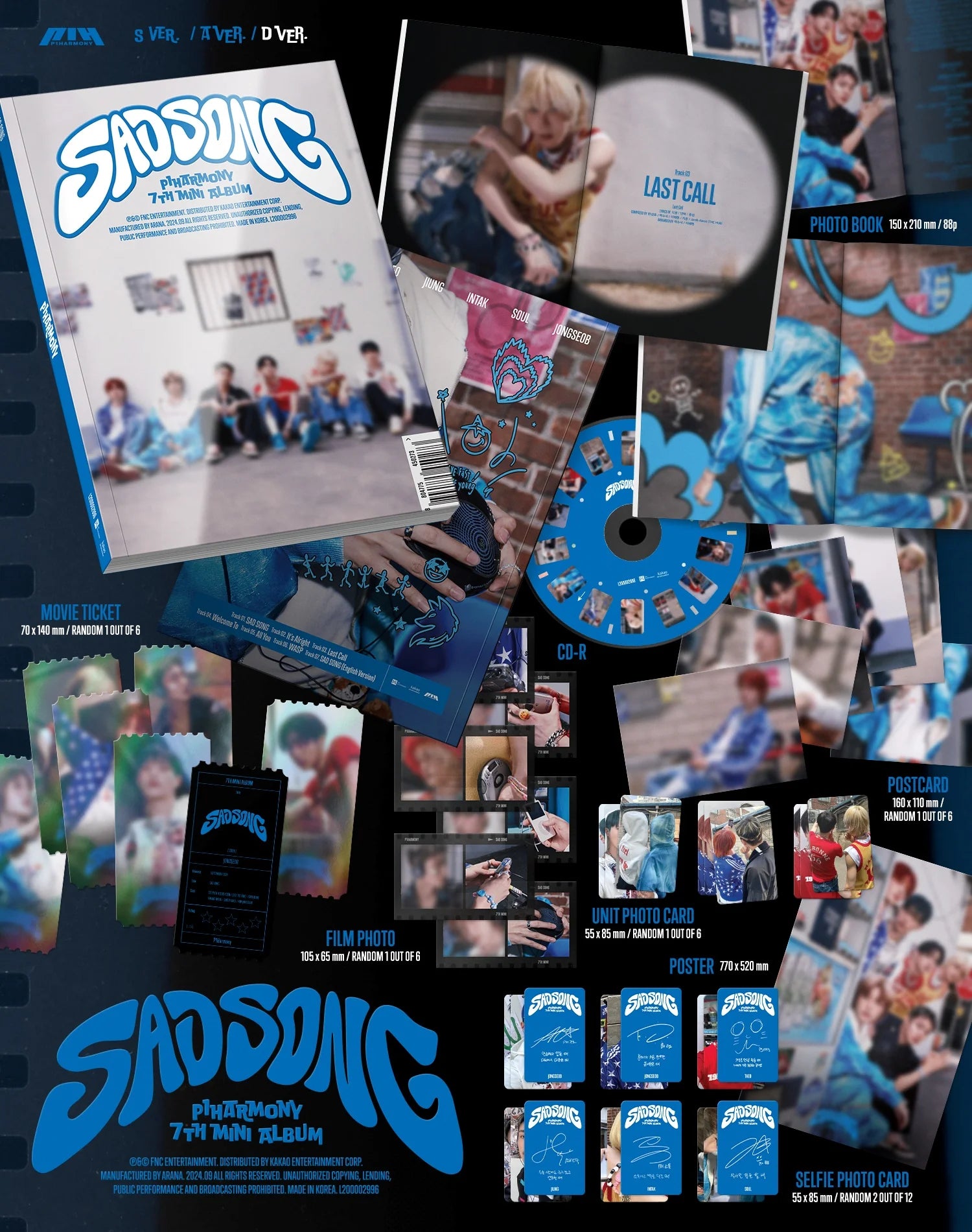 P1Harmony - 7th Mini Album [SAD SONG] (VERSION CHOICE) Kpop Kardz