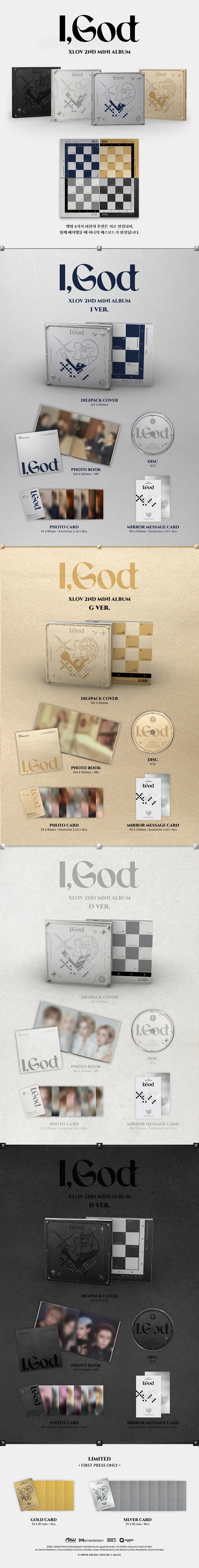 XLOV- 2nd Mini Album [I,GOD]  (VERSION CHOICE) Kpop Kardz