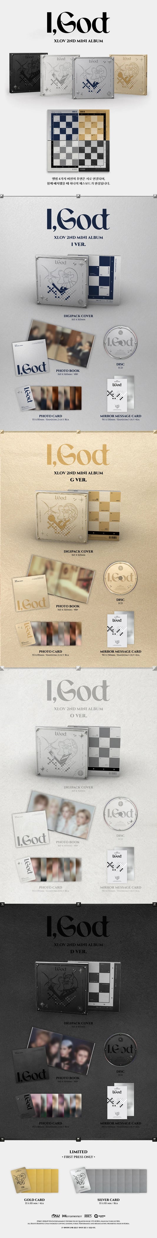 XLOV- 2nd Mini Album [I,GOD]  (VERSION CHOICE) Kpop Kardz
