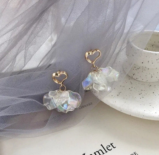 Transparent Flower Drop Earrings