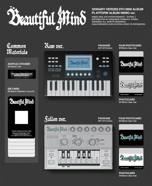 Xdinary-Heroes - 6th Mini Album [Beautiful Mind] PLATFORM ALBUM (VERSION CHOICE) Kpop Kardz