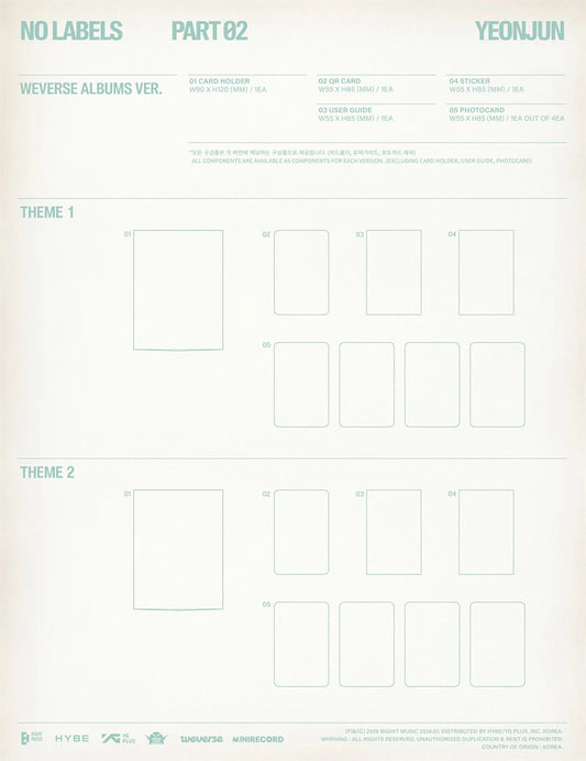 YEONJUN - [NO LABELS: PART 02] Weverse Albums Ver (RANDOM VERSION)