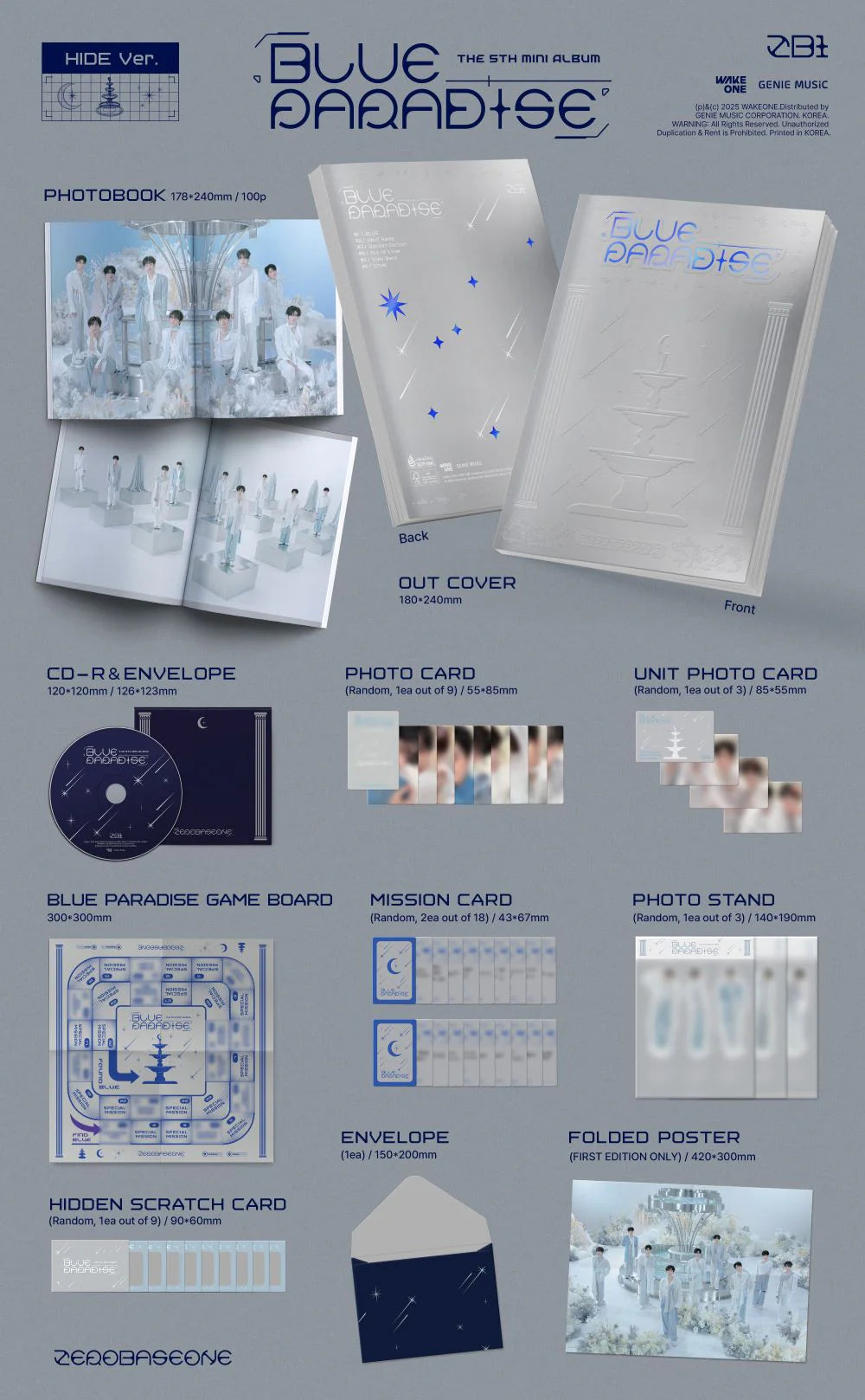 ZEROBASEONE - The 5th Mini Album [BLUE PARADISE] Standard Ver. (VERSION CHOICE) Kpop Kardz
