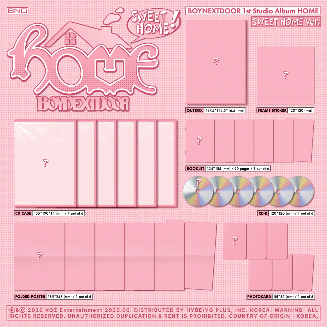 BOYNEXTDOOR - (WEVERSE Album) [HOME] (SWEET HOME Ver RANDOM)